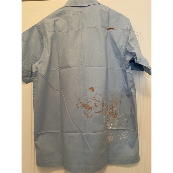 New OOBE Men’s Vintage 90’s Blue Short Sleeve Button Down Shirt SC Hike Outdoor - Picture 4 of 6